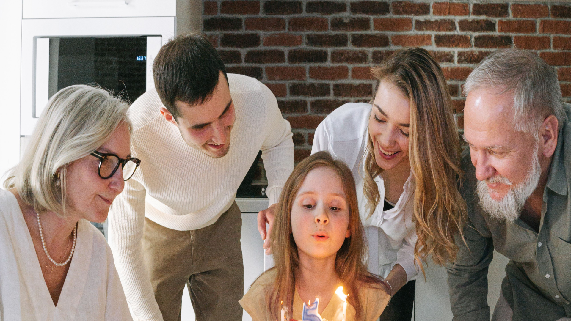 Multi-generational family celebrating together